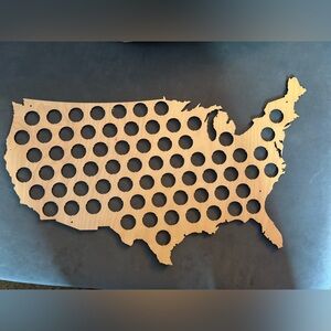 💛Beer Cap Map USA United States Holds 70 Beer Caps